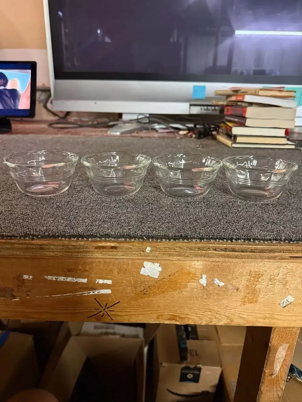 Pyrex Custard Cup Set of 4 Clear Glass 6 oz